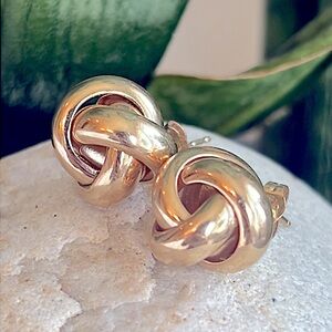 14 karat gold, knot earrings